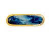 Abstract Crystal Blue Wooden Boat Incense Holder
